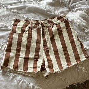 LIKE NEW Wisteria Lane Saylor High Waisted Stripe Denim Shorts